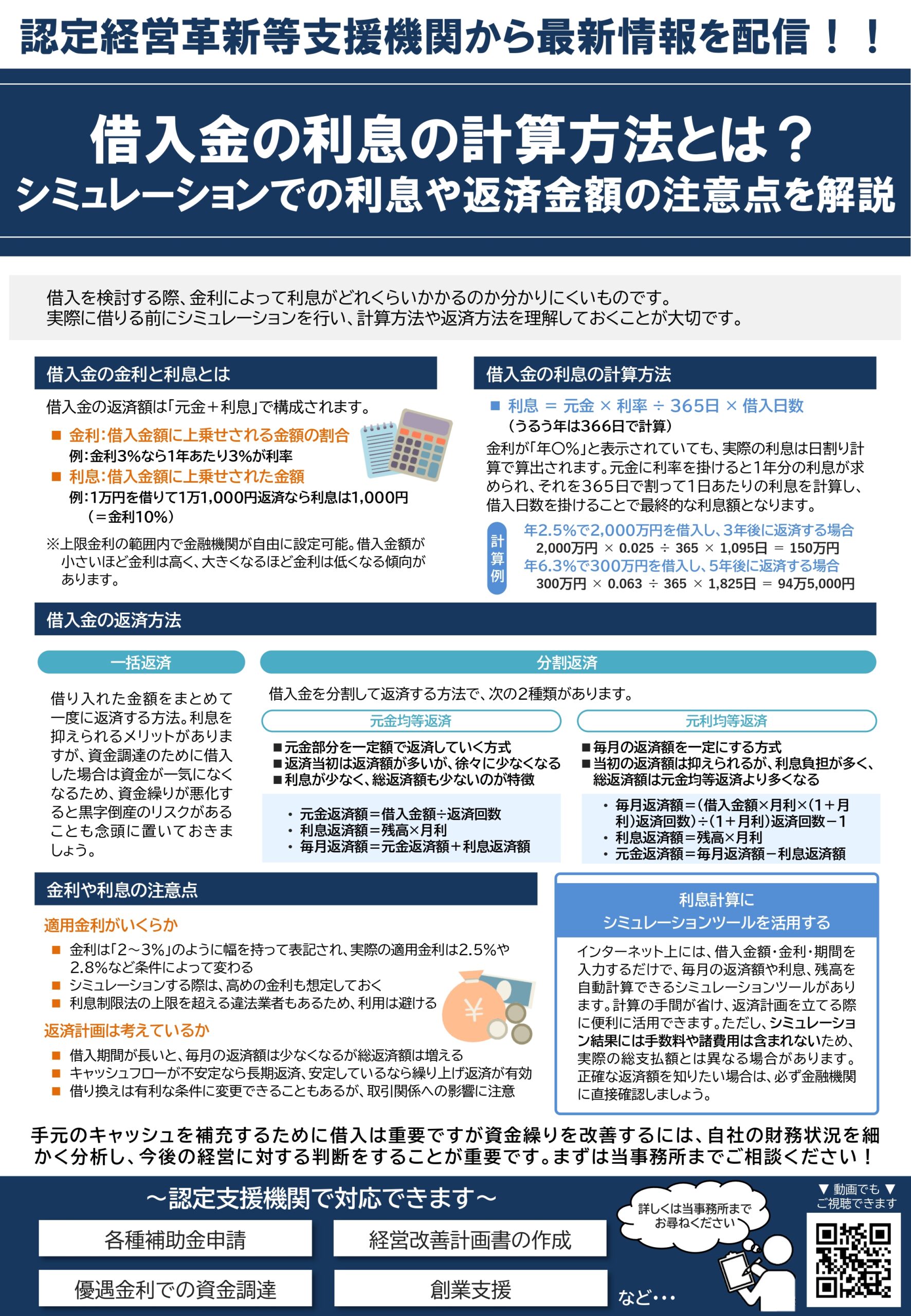借入金の利息の計算方法とは？ シミュレーションでの利息や返済金額の注意点を解説 | すがた税理士事務所